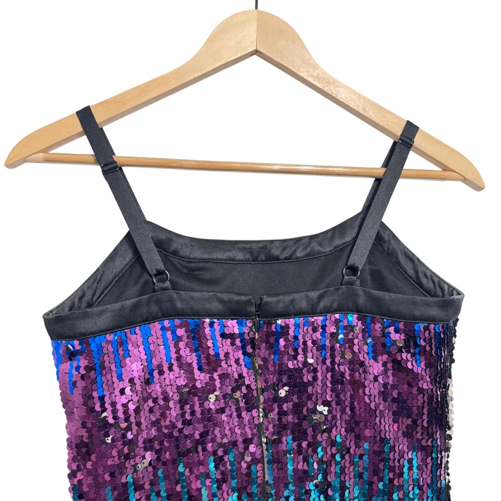 Laundry by Shelli Segal Sequin Mini Dress Sparkle Party Cocktail BluePurple Sz 2 - Picture 4 of 9